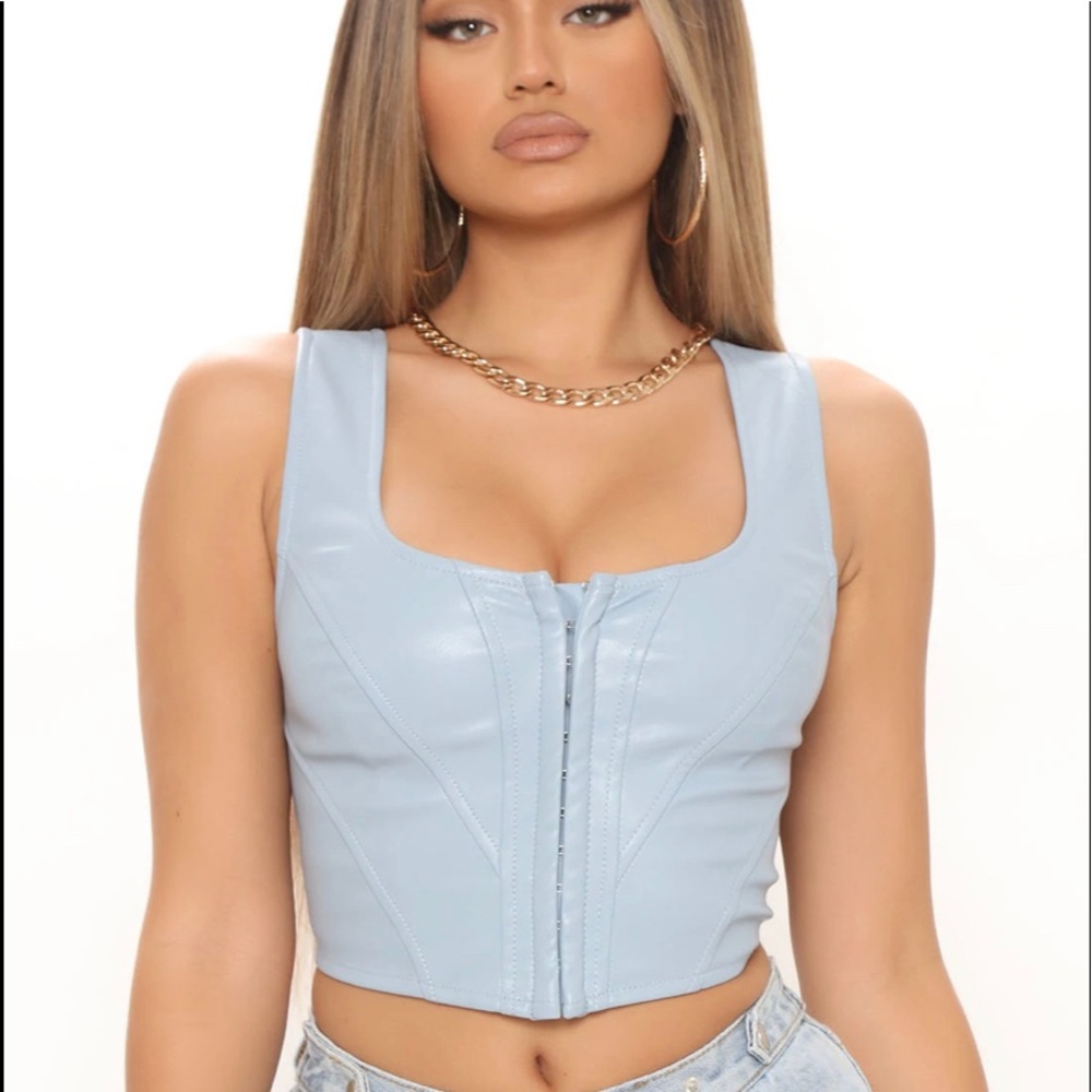 FashionNova Blue Corset Top